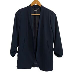 T. Tahari Navy Blue Open Front Blazer Jacket Size XS